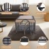 32in Heavy Duty Dog Crate, Furniture Style Dog Crate with Removable Trays and Wheels for High Anxiety Dogs