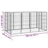 12-Panel Dog Playpen Black 19.7"x39.4" Powder-coated Steel