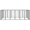 20-Panel Dog Playpen Black 19.7"x39.4" Powder-coated Steel