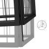 26-Panel Dog Playpen Black 19.7"x39.4" Powder-coated Steel