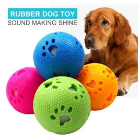 Rubber Pet Ball Toys Sound Interactive Durable Molar Dog Training Toys For Medium and Big Dogs Cleaning Teeth Pet Supplies (Color: green)