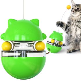 KIMPETS Cats Toy Tumbler Tracks Leaking Food Ball Toys Interactive Cat Intelligence Training Amusement Pet Products Cat Tunnel (Color: green)