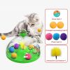 Interactive Cat Toy Ball Pets Cats Puzzle Spinning Track with Plush Balls Feather Teaser Kitten Toys Game Catnip Ball Toy