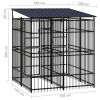 Outdoor Dog Kennel with Roof Steel 39.7 ft²